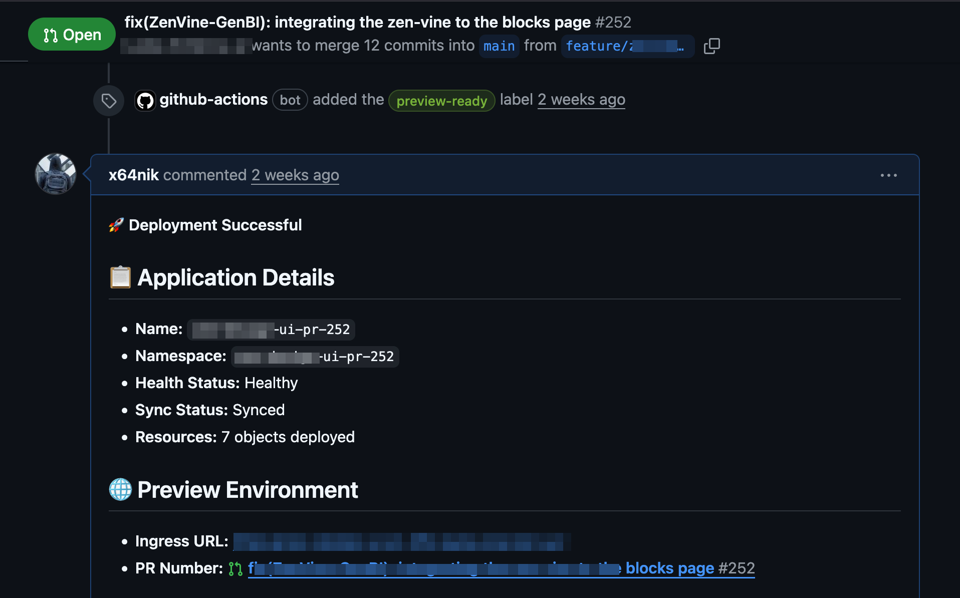Adding comments in PR