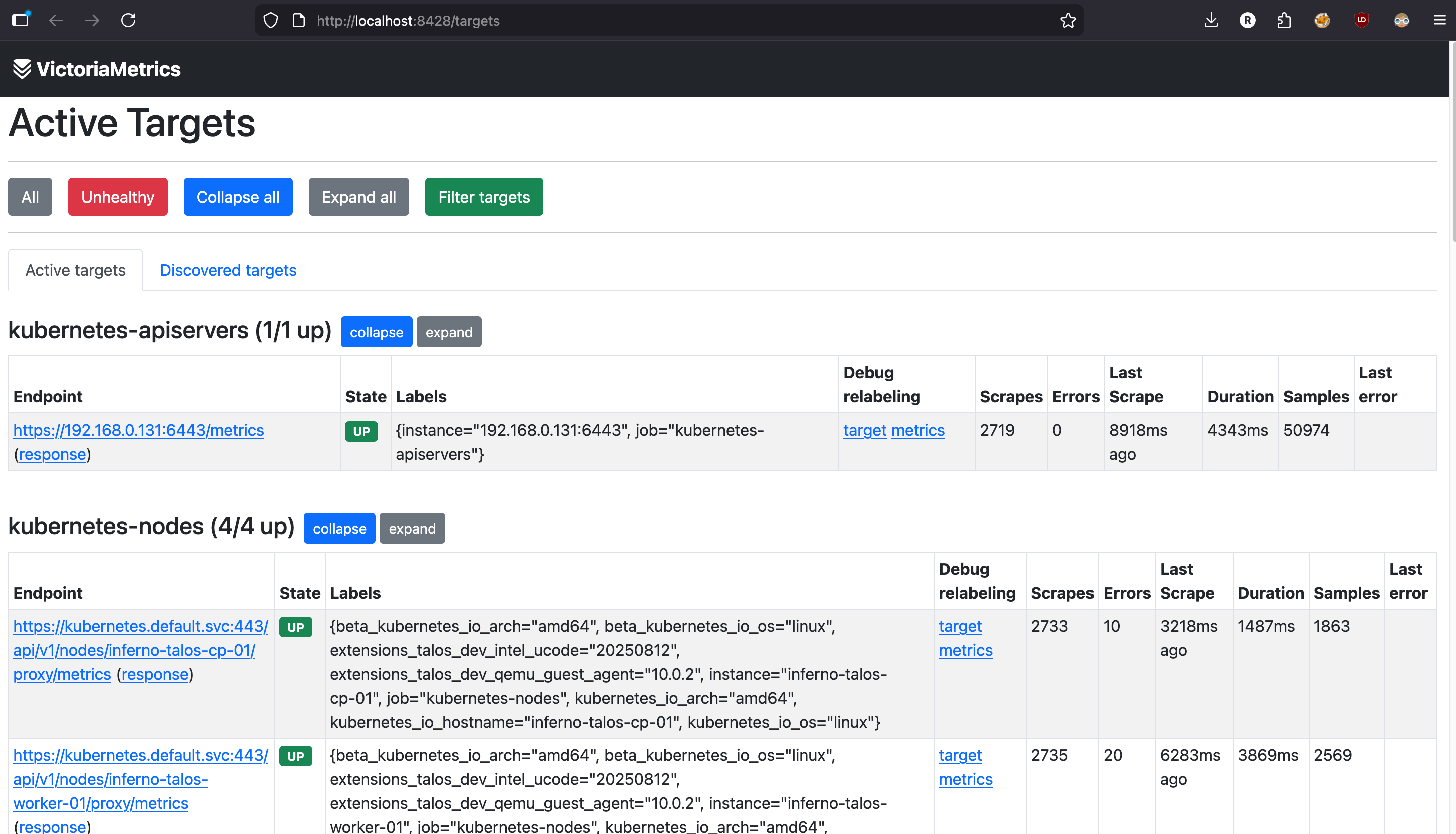 Victoria Metrics Targets